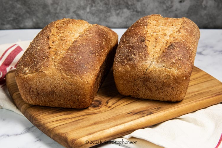 multigrain sourdough bread loaves baked and cooled