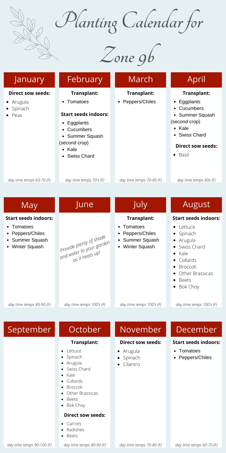 Garden Timeline: When to Plant in Zone 9b - Cook, Craft, Cultivate Garden Timeline: When to Plant in Zone 9b - Cook, Craft, Cultivate
